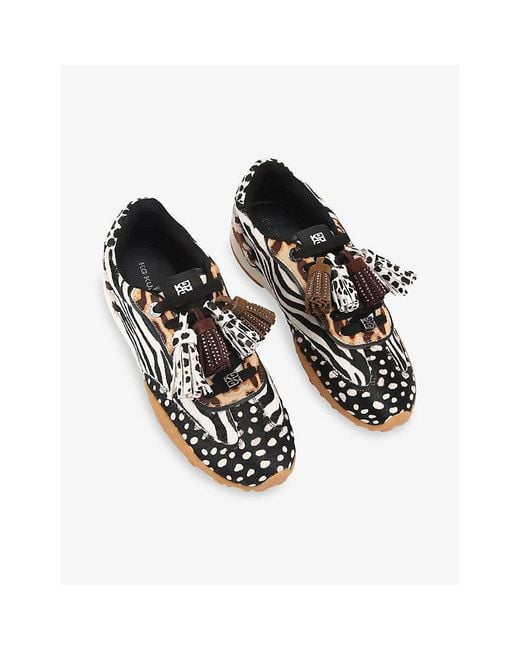 KG by Kurt Geiger White Lantana Printed Faux-Leather Trainers