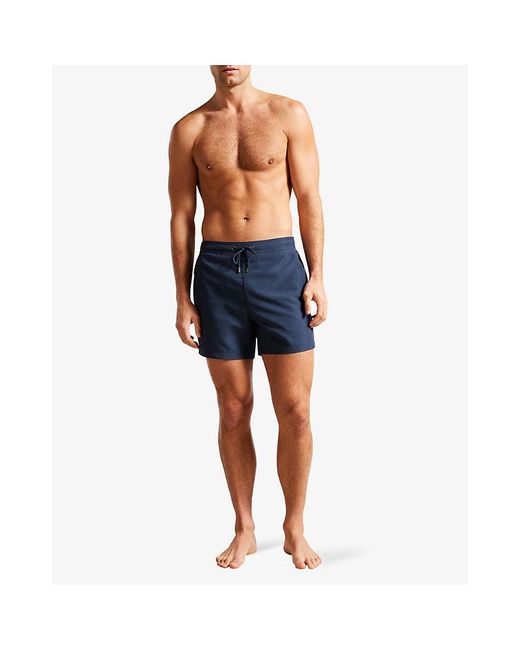 Ted Baker Blue Hiltree Logo-embossed Woven Swim Shorts for men