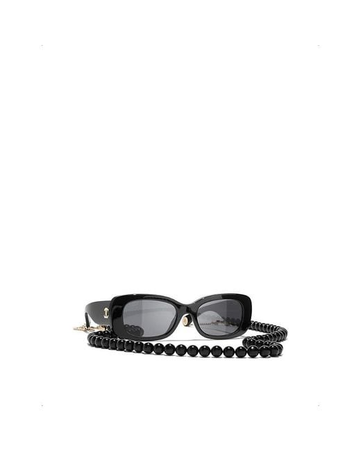 Chanel Gray Rectangle Sunglasses