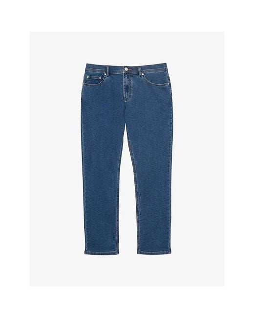 Reiss Blue Bishopsgate Tapered-Leg Slim-Fit Denim Jeans for men