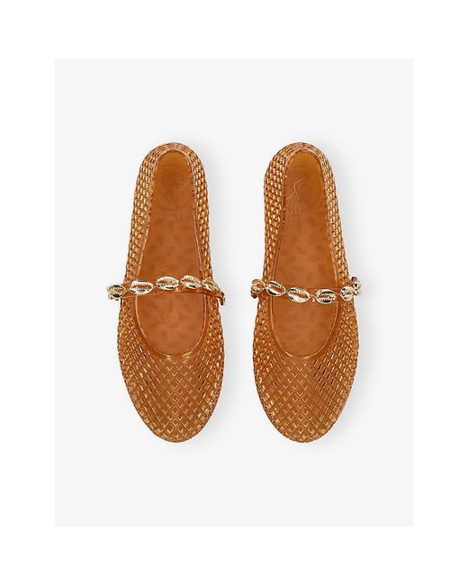 Ancient Greek Sandals Natural Iro Shells Pvc Ballet Flats