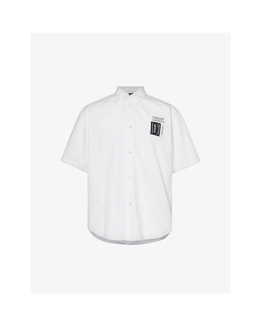 Undercover White Chaos Brand-patch Cotton-poplin Shirt for men