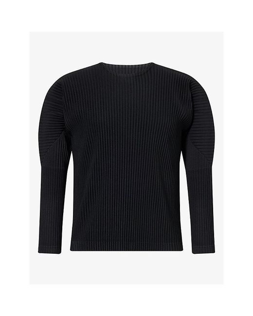 Homme Plissé Issey Miyake Black Basics Long-Sleeves Knitted Top for men