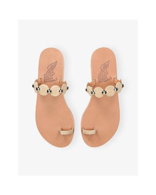Ancient Greek Sandals Natural Dirki Suede Sandals