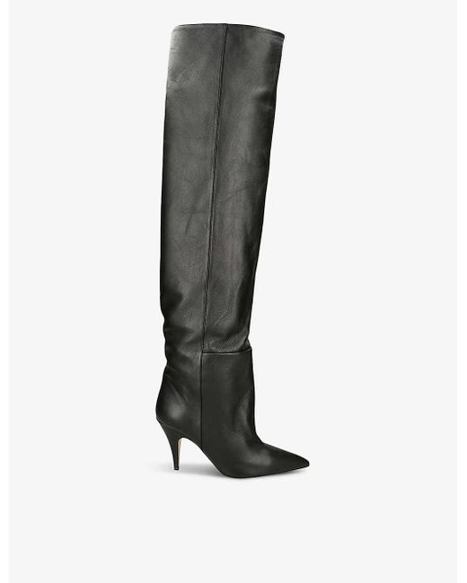 Khaite Black River Leather Knee-high Boots