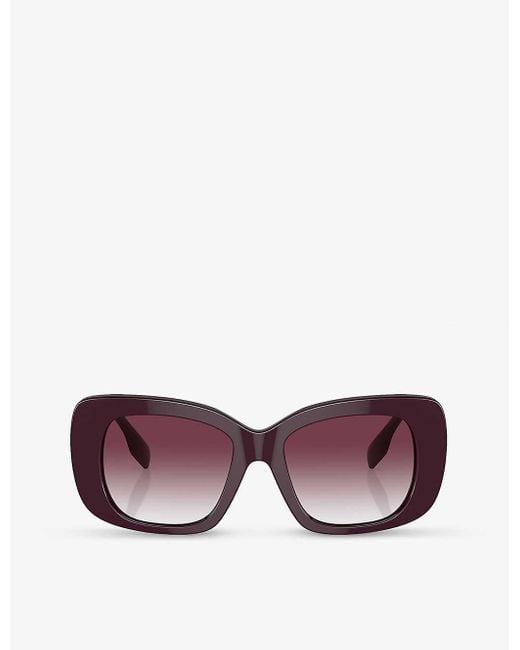 Burberry Purple Be4410 Square-frame Acetate Sunglasses