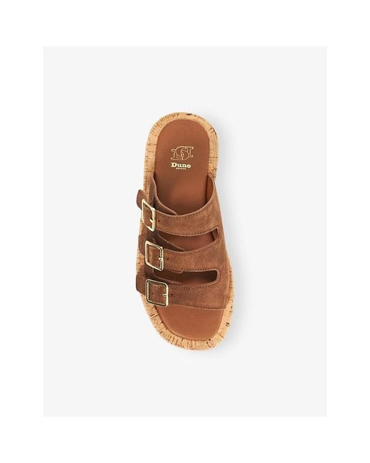 Dune Brown Lures Leather Sandals