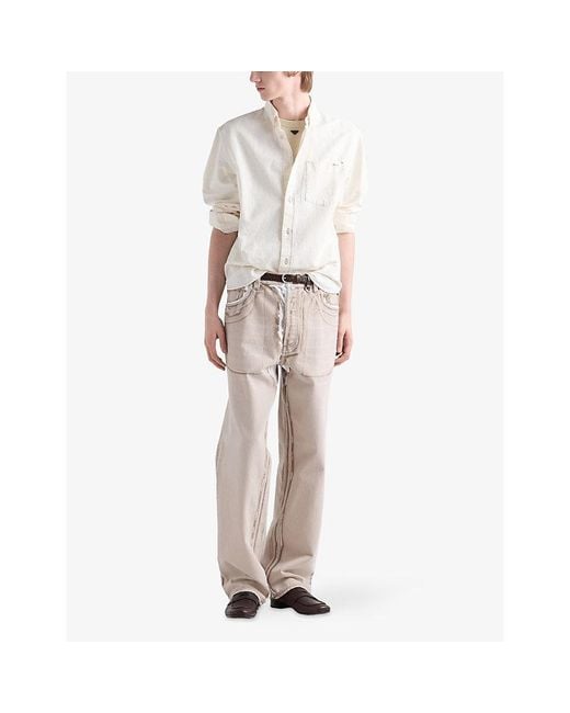 Prada Natural Bull Straight-Leg Denim Jeans for men