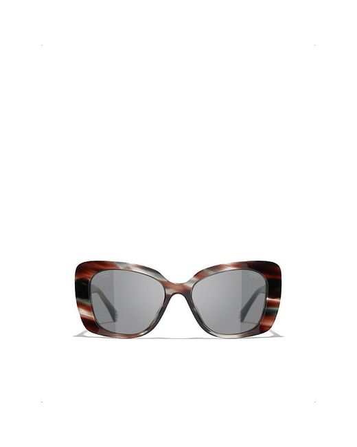 Shop CHANEL Rectangle Sunglasses by Joyfully