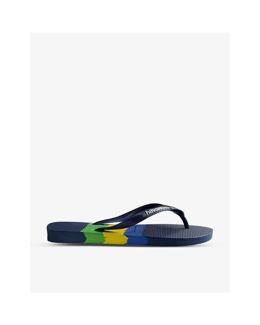 Havaianas Blue Brazil Tech Rubber Flip-Flops