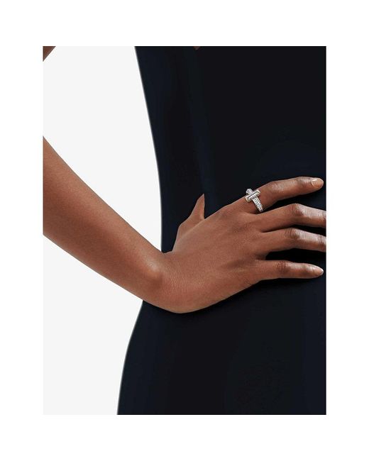 Tiffany & Co White T1 Wide 18Ct- And 0.54Ct Diamond Ring