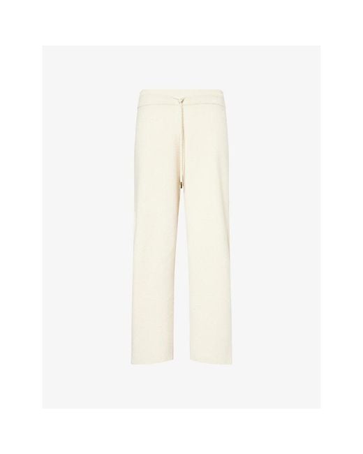 Moncler Natural Brand-Patch Straight-Leg Wool And Cashmere Jogging Bottoms