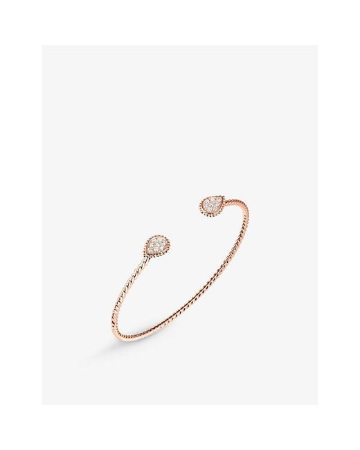 Boucheron White Serpent Bohème Double Motif 18Ct Rose- And 0.26Ct Diamond Bracelet