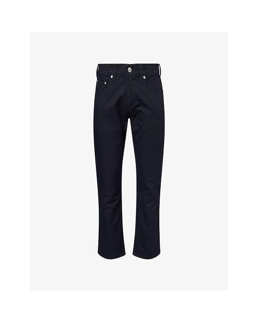 Citizens of Humanity Blue Elijah Straight-Leg Cotton-And-Linen Trousers for men