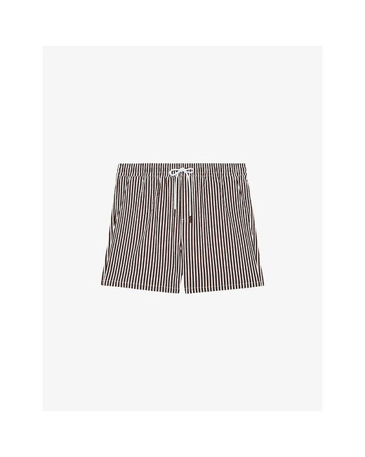 Reiss Gray Bay Striped Swim Shorts for men