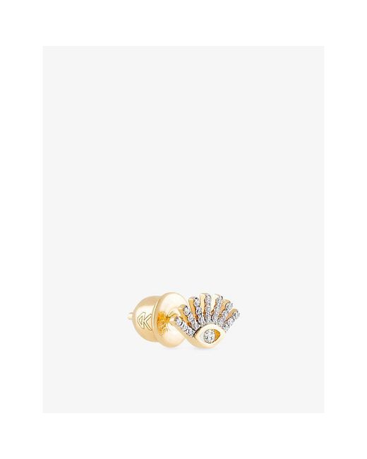Kismet by Milka White Pave Evil Eye 0.10Ct Diamond Stud Earring