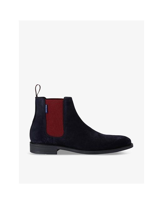 Paul Smith Blue Vy Cedric Panelled Suede Chelsea Boots for men