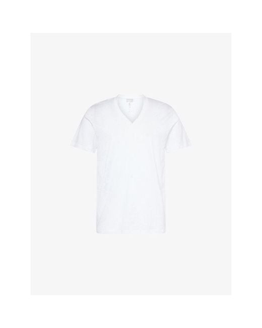 Hanro White Cotton Sporty Cotton-Jersey T-Shirt for men