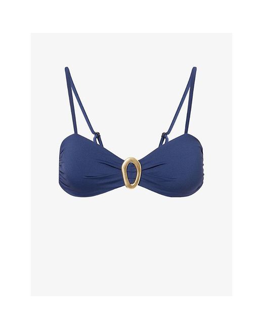 Away That Day Blue Cabo Verde Bikini Top