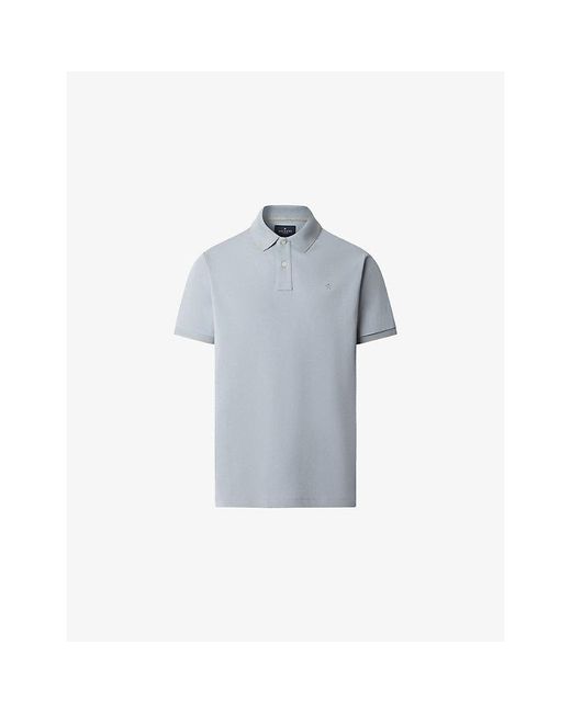 Hackett Blue Tipped-Collar Classic-Fit Cotton-Piqué Polo Shirt for men