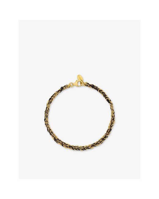 La Maison Du Couturier Metallic Assya Panama 18Ct-Plated Sterling- And Silk Friendship Bracelet