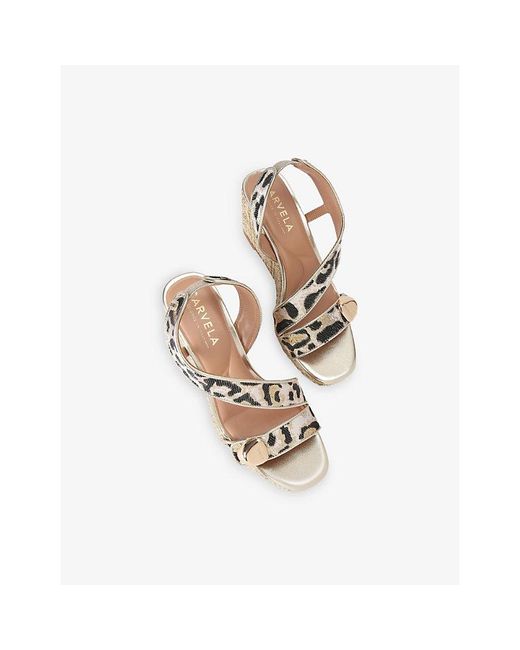 Carvela Kurt Geiger Natural Sorano Woven Wedge Sandals