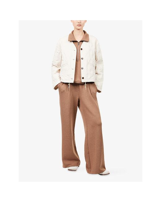 Varley White Saba V-Neck Quilted Jacket