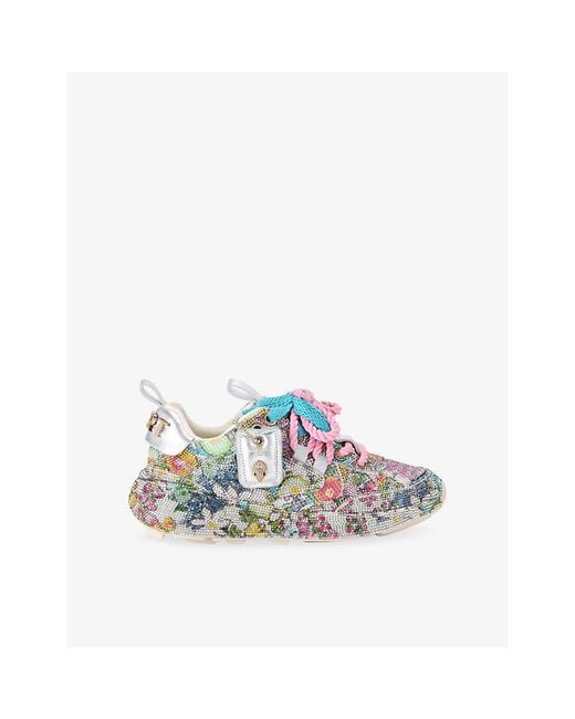 Kurt Geiger Blue Kurt Runner Crystal-Embellished Trainers