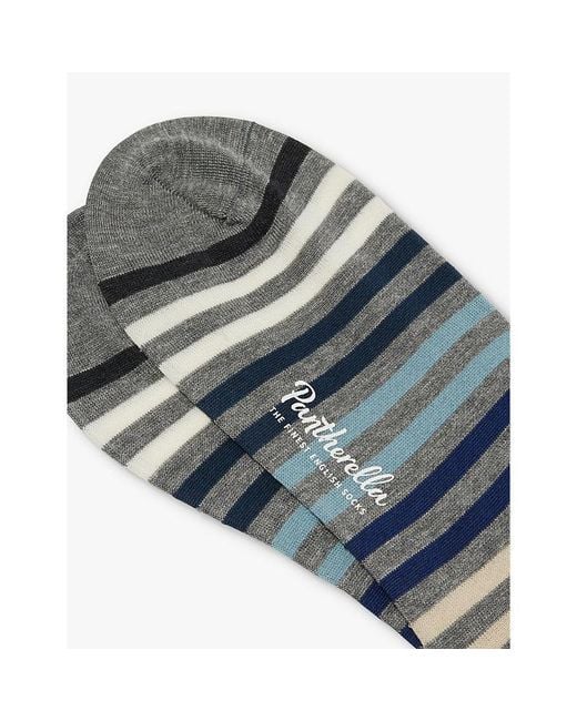 Pantherella Multicolor Kilburn Stripe Pattern Cotton-Blend Socks for men