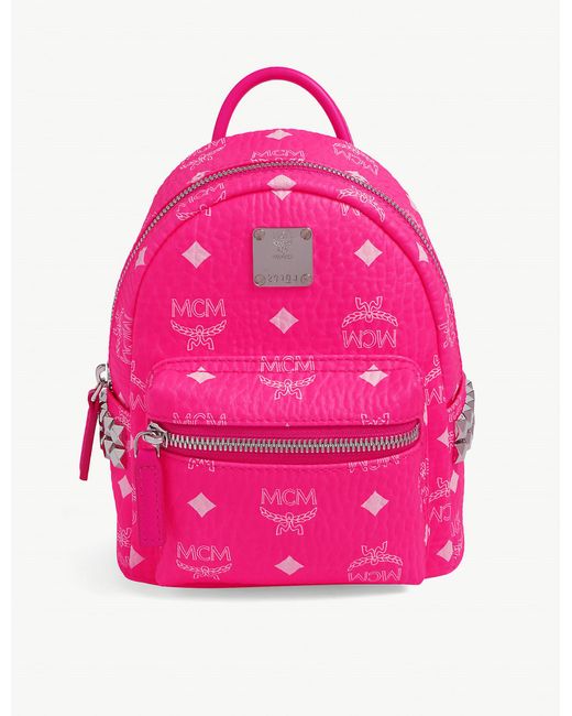 MCM Pink Mini Stark Backpack
