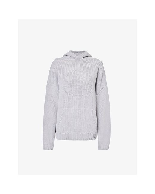 Sisters & Seekers Gray Seekers Brand-Embroidered Knitted Hoody