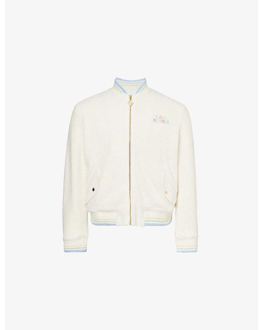 Casablancabrand White Embroidered Wool-blend Jacket for men