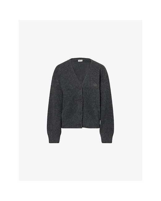 The Couture Club Black Emblem V-Neck Knitted Cardigan