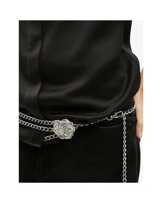 The Kooples White Triple-Chain-Tone Metal Belt