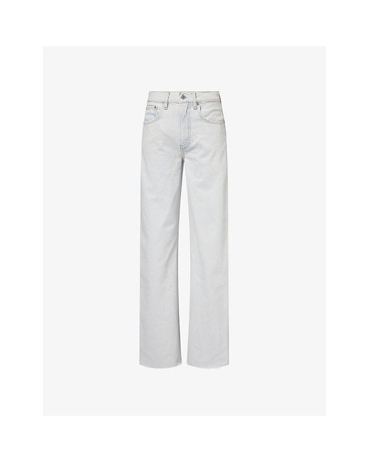 Anine Bing Gray Lewis Wide-Leg High-Rise Denim Jeans