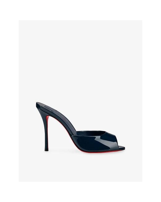 Christian Louboutin Blue Me Dolly 100 Patent-Leather Heeled Mules