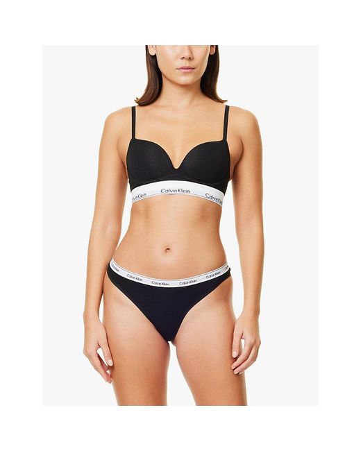 Calvin Klein White Modern Logo Low-Rise Pack Of Three Stretch-Cotton Thongs