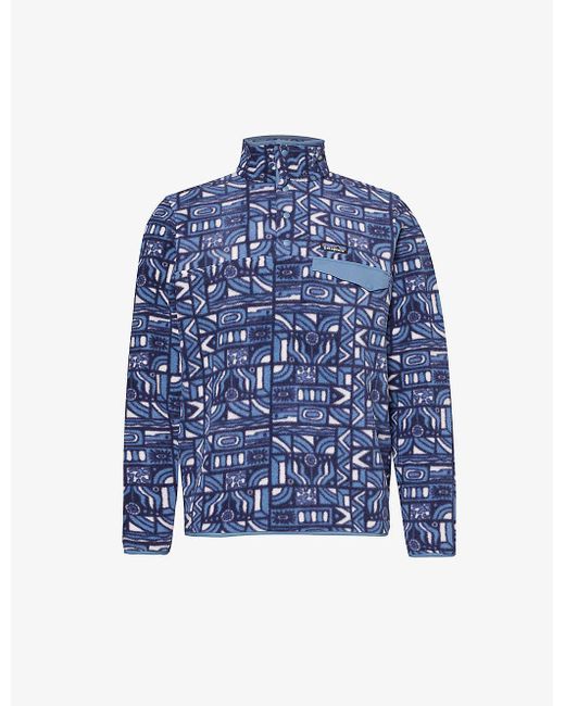 Patagonia Blue Synchilla Snap-t Geometric-pattern Recycled-polyester Sweatshirt X for men