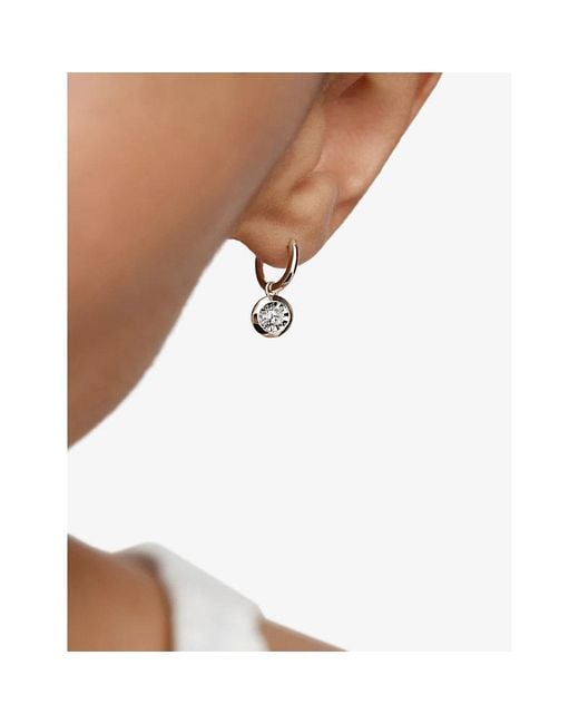 Monica Vinader White Oval Sterling And Lab Grown Diamond Huggie Earrings