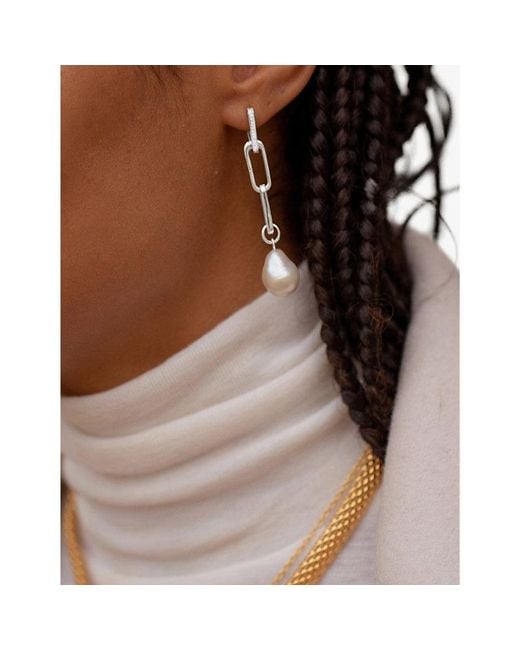 Monica Vinader White Nura And Baroque Pearl Charm