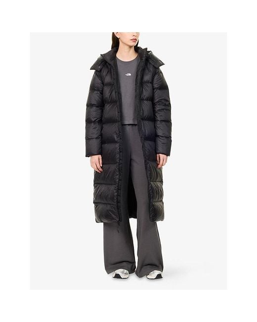 The North Face Black Hooded Long-Line Shell-Down Parka