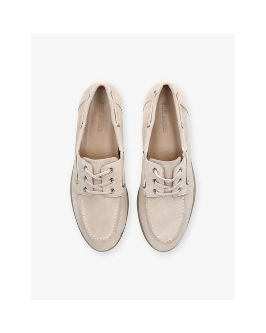 Steve Madden White Ports Suede Boat Shoes