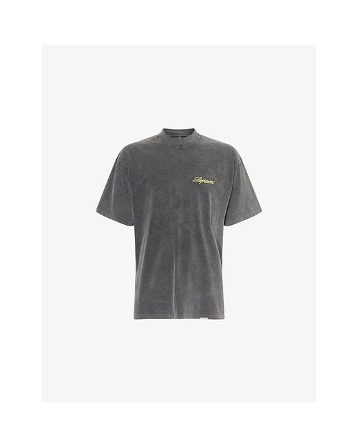 Represent Gray Script Logo Cotton-Jersey T-Shirt for men
