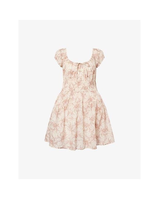 PAIGE Pink Rosewood Floral Cotton Mini Dress