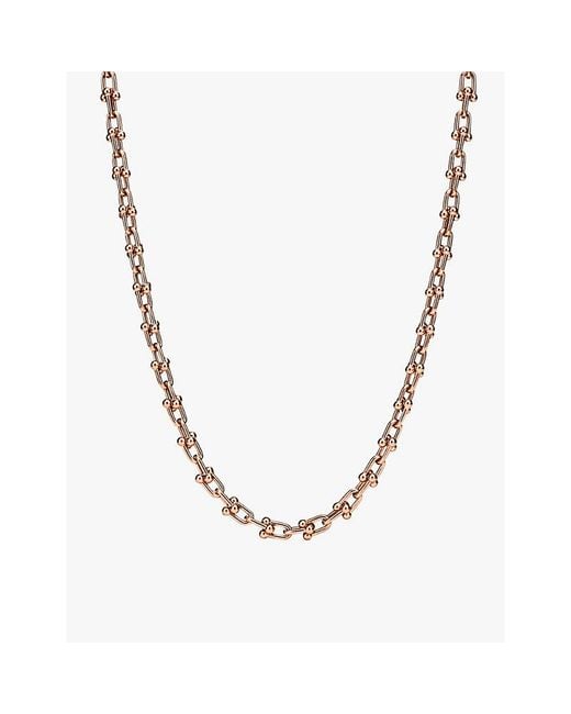 Tiffany & Co Metallic Tiffany Hardwear Micro Link 18Ct Rose- Necklace