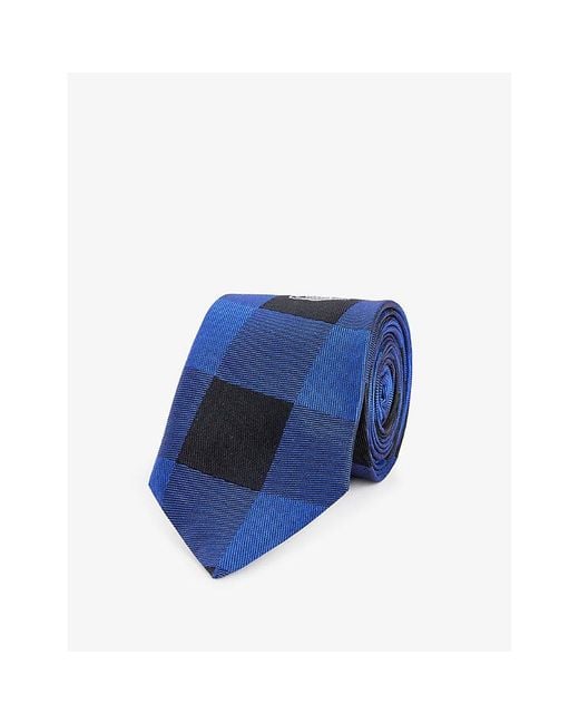 Vivienne Westwood Blue Summer Check Wide-blade Silk Tie for men