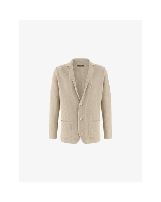 Boggi Natural Regular-Fit Single-Breasted Cotton Blazer for men