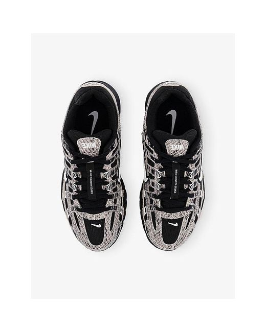 Nike Black P-6000 Mesh And Leather Trainers