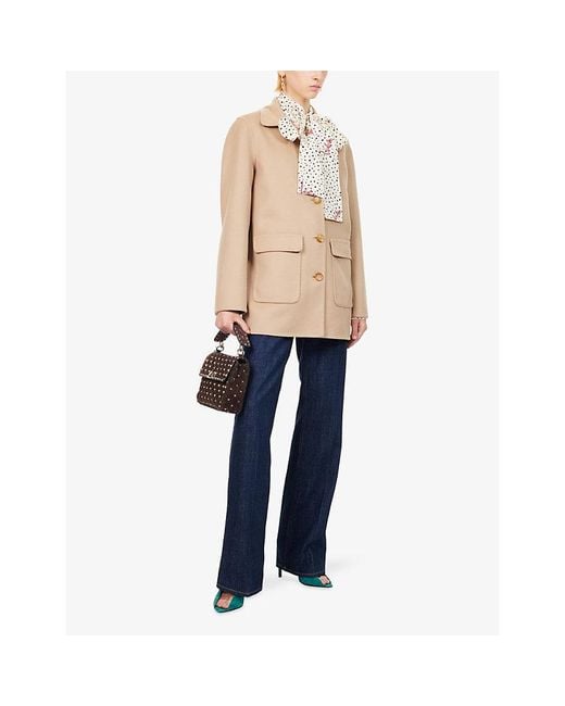 Valentino Natural Logo-Embellished Single-Breasted Virgin Wool And Cashmere-Blend Jacket