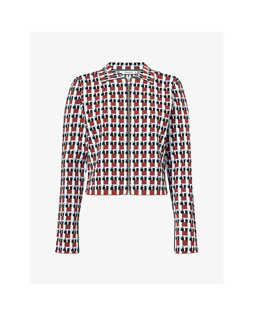 Zankov Multicolor Sauve Geometric-Pattern Jersey Jacket